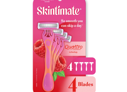 Schick - Skintimate Raspberry Rain Disposable Razors | 4 Razors – White ...