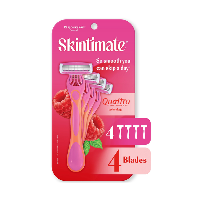 Rasoirs jetables Schick Skintimate Raspberry Rain | 4 rasoirs