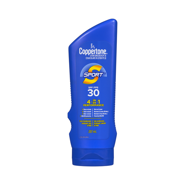 Coppertone - Sport Lotion Sunscreen 4-in-1 Performance SPF 30 | 207 mL