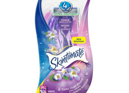 Schick Skintimate Exotic Violet Blooms Disposable Razors | 4 Razors
