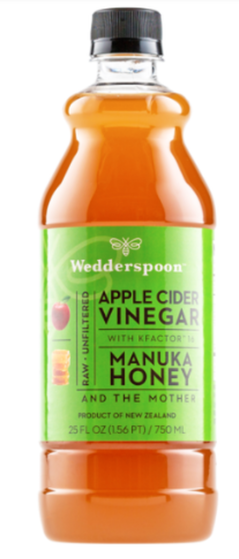 Wedderspoon Vinaigre de cidre de pomme avec miel de Manuka KFactor 16 et The Mother | 750 ml