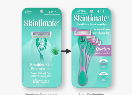 Skintimate - Sensitive Skin Quattro Razors - Unscented | 4 Pack