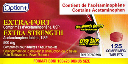 Option+ Extra Fort 500 mg | 125 comprimés