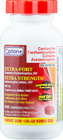 Option+ Extra Fort 500 mg 500 mg | 200 comprimés