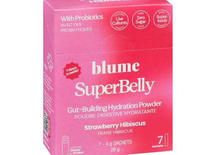 Blume - Superbelly Gut Building Hydration Powder, Strawberry Hibiscus | 7 Sachets