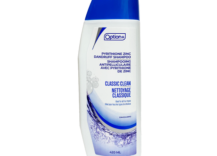 Option+ Shampoing antipelliculaire au pyrithione de zinc, nettoyage classique | 420 ml