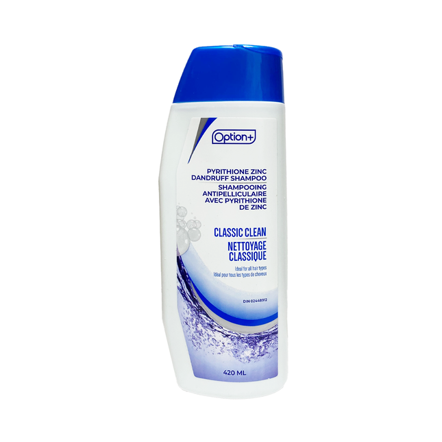 Option+ Shampoing antipelliculaire au pyrithione de zinc, nettoyage classique | 420 ml