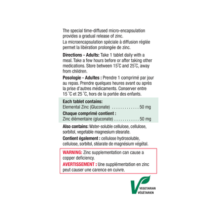 Jamieson - Ultra Strength 50 mg Timed Release Zinc | 90 Tablets