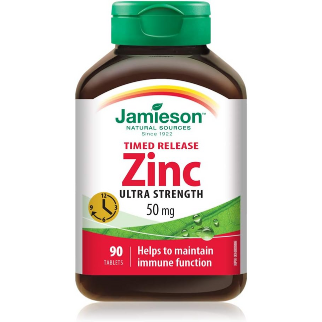 Jamieson - Zinc ultra résistant à libération prolongée | 90 comprimés