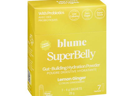 Blume - Superbelly Gut Building Hydration Powder, Lemon Ginger | 7 Sachet