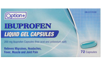 Option+ Ibuprofen 200 mg Liquid Gel | 72 Capsules