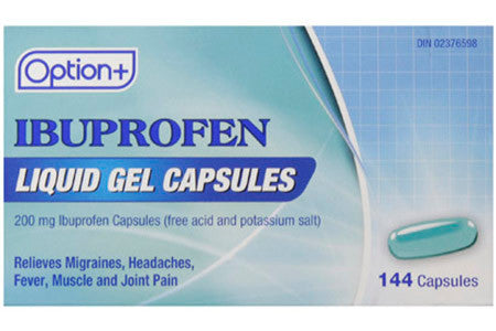 Option+ Ibuprofen 200 mg Liquid Gel | 144 Gel Caps