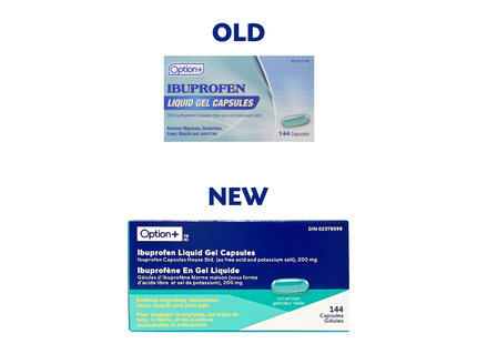 Option+ Ibuprofène 200 mg Gélules Liquides | 144 Capsules