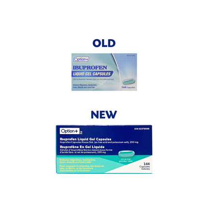 Option+ Ibuprofène 200 mg Gélules Liquides | 144 Capsules