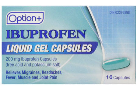 Option+ Ibuprofen Liquid Gel Capsules - 200 mg | 16 Capsules