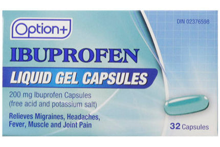 Option+ Ibuprofène 200 mg Gel Liquide | 32 Gélules