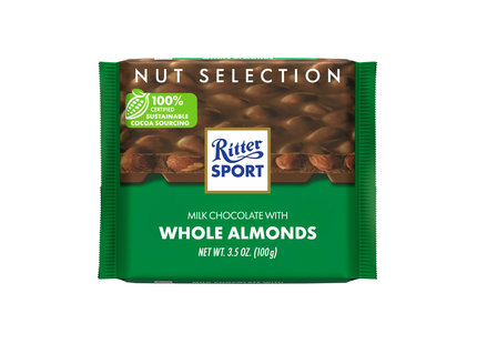 Ritter Sport - Milk Chocolate Bar with Whole Almonds | 100 g