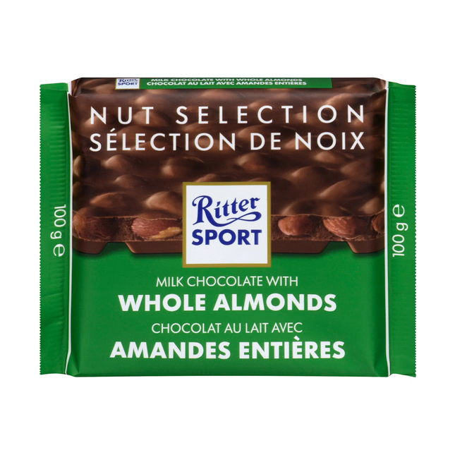 Ritter Sport - Milk Chocolate Bar with Whole Almonds | 100 g
