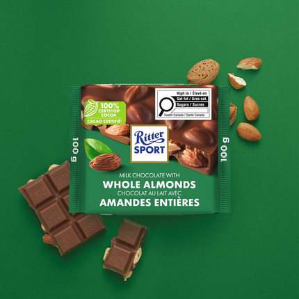 Ritter Sport - Milk Chocolate Bar with Whole Almonds | 100 g