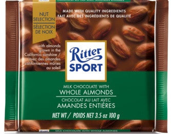 Ritter Sport Milk Chocolate Bar with Whole Almonds | 100 g