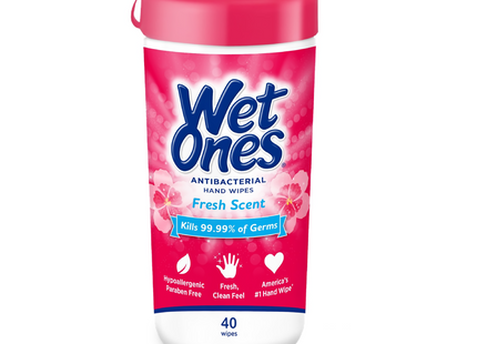 Wet Ones - Antibacterial Hand Wipes - Fresh Scent | 40 Wipes