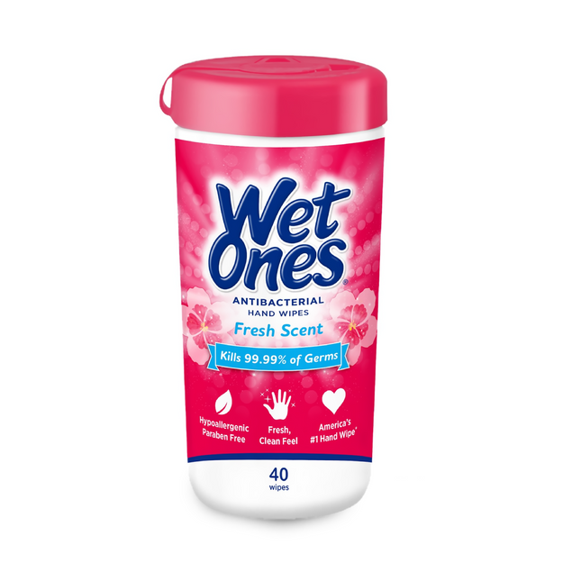 Wet Ones - Antibacterial Hand Wipes - Fresh Scent | 40 Wipes