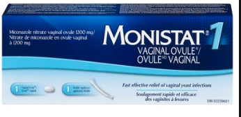 Monistat - 1 Day Treatment for Vaginal Yeast infections - 1 Miconazole Nitrate Vaginal Ovule 1200 mg