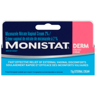 Monistat - Derm Cream - Miconazole Nitrate External Vaginal Cream 2% | 15 g