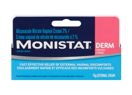 Monistat - Derm Cream - Miconazole Nitrate External Vaginal Cream 2% | 15 g
