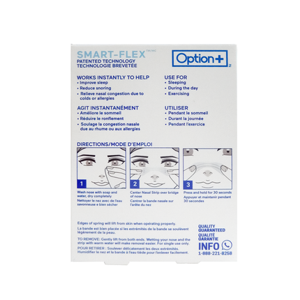 Bandelettes nasales transparentes Option+ pour peaux sensibles - Grande | 30 bandes