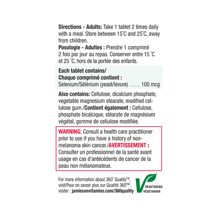 Jamieson - Extra Strength Selenium 100 mcg | 100 Tablets