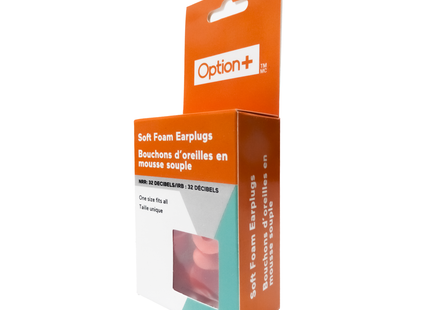 Option+ Soft Foam Earplugs | 12 Pairs