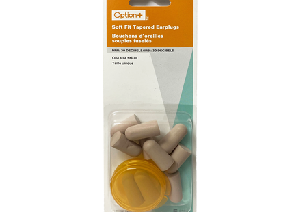 Option+ Soft Fit Tapered Earplugs | 5 Pairs