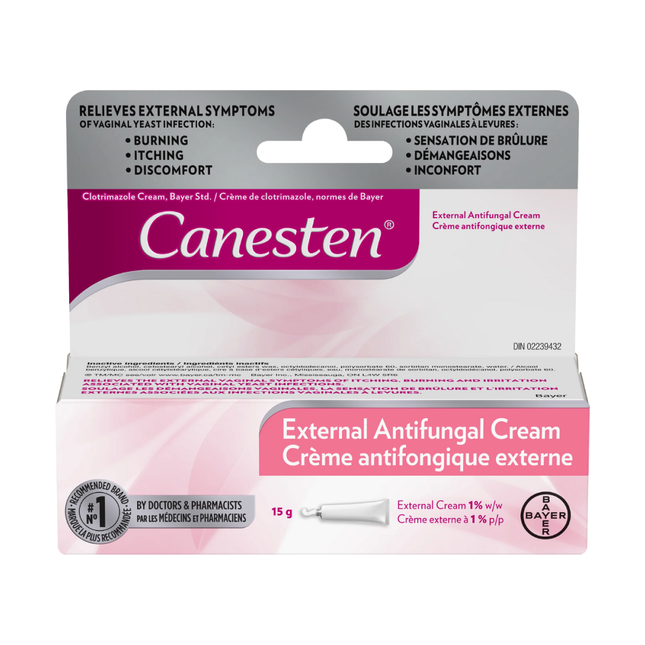 Canesten - Crème antifongique externe pour infection à levures | 15g