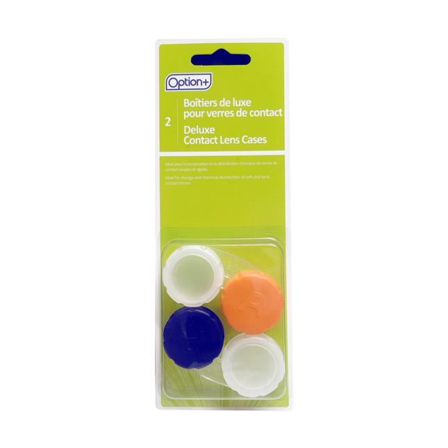 Option+ Deluxe Contact Lens Cases | 2 Pack