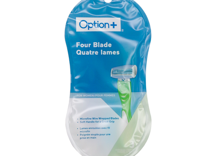 Option+ Four Blade Disposable Razors | 3 Pack