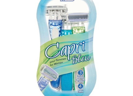 Option+ - Capri Bleu Razors | 3 Disposable Razors
