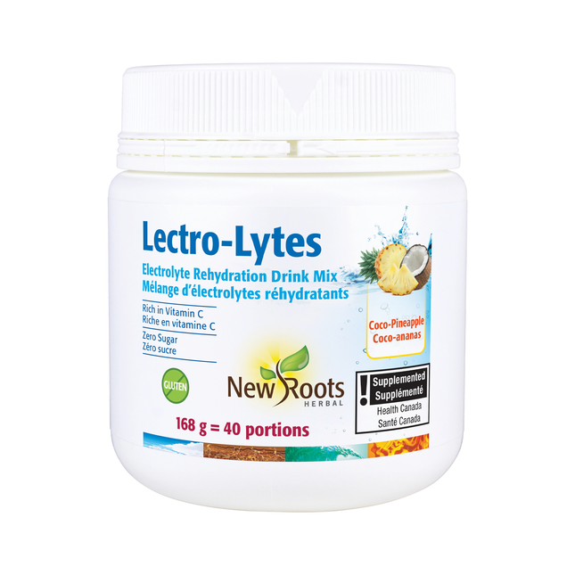 New Roots - Lectro-Lytes Electrolyte Rehydration Drink Mix, Coco-Pineapple | 168 g = 40 Portions*