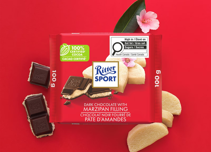 Ritter Sport - Dark Chocolate Bar with Marzipan Filling | 100 g