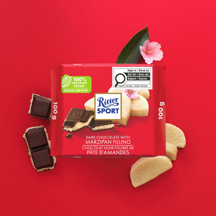 Ritter Sport - Dark Chocolate Bar with Marzipan Filling | 100 g