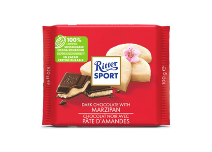 Ritter Sport - Dark Chocolate Bar with Marzipan | 100 g