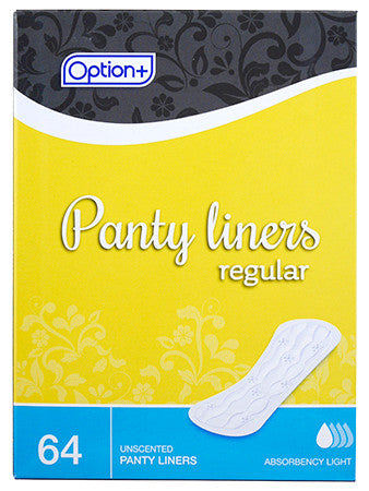 Option+ Regular Panty Liners - Light | 64 Count