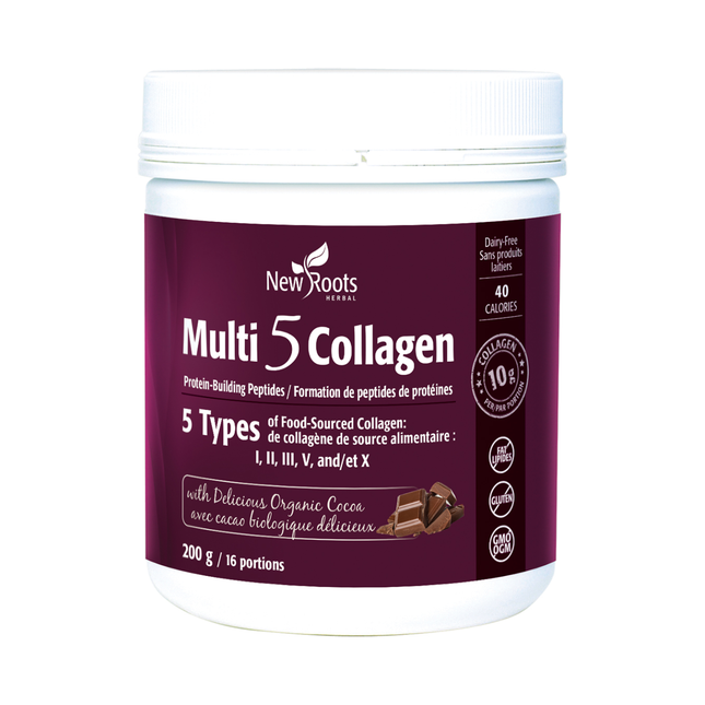 New Roots - Multi 5 Collagène avec délicieux cacao biologique | 200 g