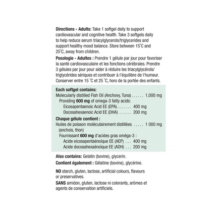 Jamieson - Oméga-3 complet extra fort 600 mg | 80 gélules