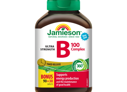 Jamieson - B 100 Complex, Timed Release, Ultra Strength | 90 + 30 Caplets