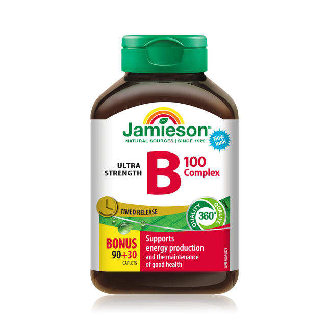 Jamieson - Complexe B 100, libération temporisée, ultra puissant | 90 + 30 comprimés
