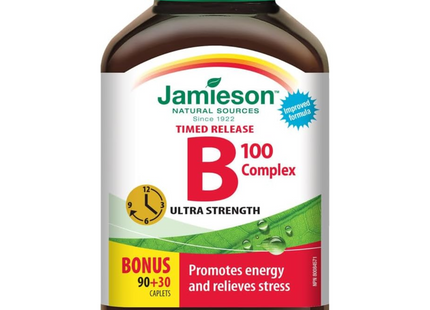 Jamieson - B 100 Complex, Timed Release, Ultra Strength | 90 + 30 Caplets