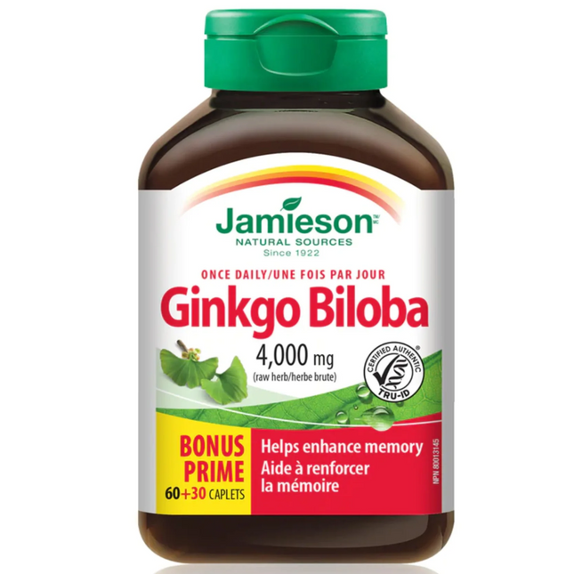 Jamieson - Ginkgo Biloba 4000 mg | 90 Caplets
