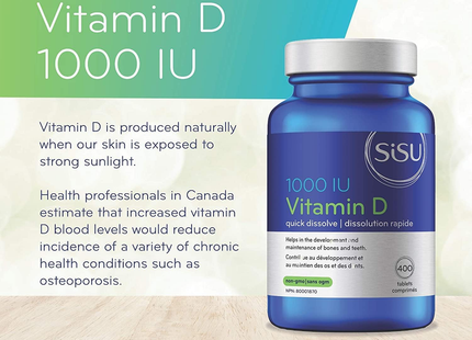 Sisu - Vitamine D 1000UI | 400 comprimés