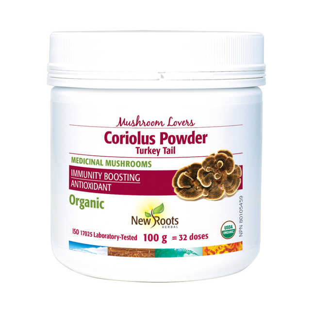 New Roots - Mushroom Lovers Coriolus Powder Turkey Tail Organic | 100 g